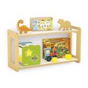 Ver imagem 1 de Prateleira Dupla Infantil Montessori Organizador Madeira Livros Brinquedos Pelucia Estante Madeira Q