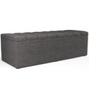 Ver imagem 1 de Calçadeira Recamier Baú para Cama de Casal King Dália 195x50 Cm W01 Linho Cinza Escuro - Lyam Lyam D