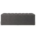 Ver imagem 3 de Calçadeira Recamier Baú para Cama de Casal King Dália 195x50 Cm W01 Linho Cinza Escuro - Lyam Lyam D