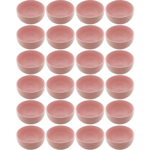 Kit 24 Cumbucas de Cerâmica Cronus Lyor Rosa para Restaurantes Açaiteria Lancherias