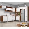 ARMÁRIO de COZINHA 10 Módulos MILLE CASTANHO BRANCO 17 PORTAS 3 GAVETAS - 1