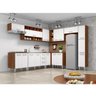 ARMÁRIO de COZINHA 10 Módulos MILLE CASTANHO BRANCO 17 PORTAS 3 GAVETAS - 4