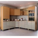 Ver imagem 1 de Cozinha Completa com 8 Modulos 20 Portas e 2 Gavetas Karine Ii Laranja/Angelin/Nude