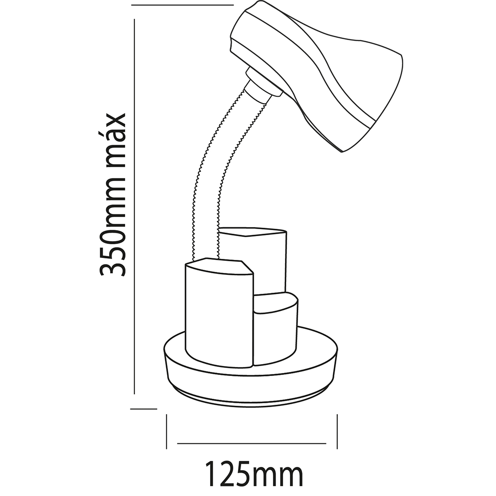 Luminária de Mesa Estudo Escritório Home Office Articulável Porta Lápis Caneta Bivolt E27 Cinza - 4