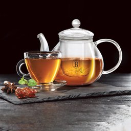 Bule Chaleira Vidro C/ Filtro 1 Litro Eternal Berlinger Haus Infusor Chá Utensilio Cozinha Elegância - 3