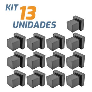 Kit 13 Acabamento Quadrado Preto Registro Pressão Deca