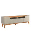 Ver imagem 4 de Rack com 160cm Cantos Arredondados 4 Portas para Tv 65 Flip 1.6 Patrimar Off White/cinamomo