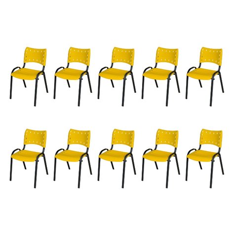 Kit 10 Cadeira Iso - Amarelo