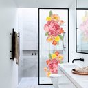 Ver imagem 1 de Adesivo Para Vidro Box Banheiro Jateado Decorado Rose Prova D'Agua - 0,60 x 2,00m