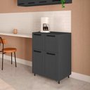 Ver imagem 5 de Aparador Buffet Multiuso 70 Cm 4 Portas Bertolini - Grafite
