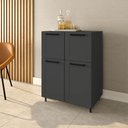 Ver imagem 1 de Aparador Buffet Multiuso 70 Cm 4 Portas Bertolini - Grafite
