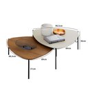 Ver imagem 3 de Conjunto de Mesas de Centro 89cm para Sala 100% Mdf Cor:louro e Luna com Preto