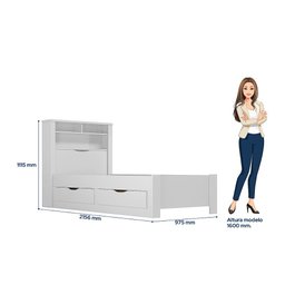 Cama de Solteiro com 2 Gavetas Invicta Contemporânea  - 5