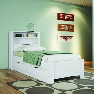 Cama de Solteiro com 2 Gavetas Invicta Contemporânea 