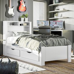 Cama de Solteiro com 2 Gavetas Invicta Contemporânea  - 1