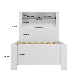 Cama de Solteiro com 2 Gavetas Invicta Contemporânea  - 3