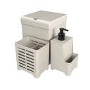 Ver imagem 1 de Kit Pia 3 Peças Lixeira Dispenser Porta Talher Cozinha - Stolf