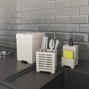 Ver imagem 2 de Kit Pia 3 Peças Lixeira Dispenser Porta Talher Cozinha - Stolf