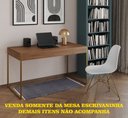Ver imagem 2 de Escrivaninha Industrial Malta 137x53 Ferro Dourado Tampo Amêndoa