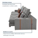 Ver mais imagens de Sofá Retrátil e Reclínavel 3 Lugares Pés em Madeira Maciça 230cm Zara Yescasa