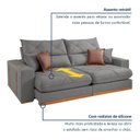 Ver imagem 4 de Sofá Retrátil e Reclínavel 3 Lugares Pés em Madeira Maciça 230cm Zara Yescasa