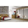 Quarto Casal Completo Guarda-Roupa com Espelho, Cômoda e Cabeceira com 2 Mesas de Apoio Espresso Móv - 1