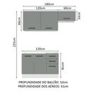 Ver imagem 4 de Armário de  Cozinha Compacta 180cm Branco/Cinza Agata Madesa 09