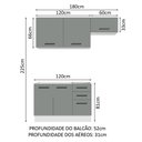 Ver imagem 4 de Armário de Cozinha Compacta 180cm Branco/Cinza Agata Madesa 09