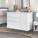 Ver imagem 5 de Quarto Branco Melinda com Guarda Roupa 3 Portas, Cômoda 1 Porta 100% mdf - Phoenix Baby