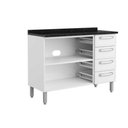 Ver imagem 3 de Gabinete para Pia Cozinha Balcão com Tampo Evidence 7126 com 2 Portas e 4 Gavetas 120cm Branco