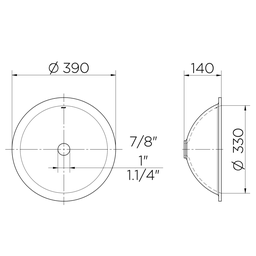 Cuba Redonda de Embutir 390x140 para Lavatório Standard Branco - 5