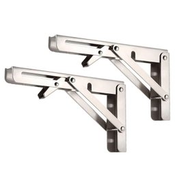 Kit 2 Suportes Inox Mão Francesa Dobrável Retrátil 20cm - 1