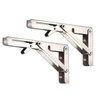 Kit 2 Suportes Inox Mão Francesa Dobrável Retrátil 20cm - 1