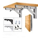 Ver imagem 4 de Kit 2 Suportes Inox Mão Francesa Dobrável Retrátil 20cm