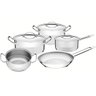 Jogo de Panelas Tramontina Professional Inox Fundo Triplo 5pçs Caçarolas Frigideira Cozi-vapore - 1