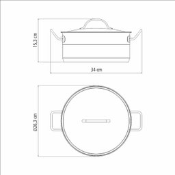 Jogo de Panelas Tramontina Professional Inox Fundo Triplo 5pçs Caçarolas Frigideira Cozi-vapore - 6