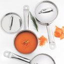 Ver imagem 3 de Jogo de Panelas Tramontina Professional Inox Fundo Triplo 5pçs Caçarolas Frigideira Cozi-vapore
