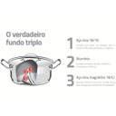 Ver imagem 5 de Jogo de Panelas Tramontina Professional Inox Fundo Triplo 5pçs Caçarolas Frigideira Cozi-vapore