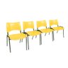 Kit com 4 Cadeiras Iso turim plastica Igreja Recepção Escola amarela PopMov kit 4 cadeira iso - 2