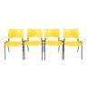 Kit com 4 Cadeiras Iso turim plastica Igreja Recepção Escola amarela PopMov kit 4 cadeira iso - 1