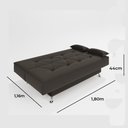 Ver imagem 6 de Sofá Cama 1,80m Fabiane Suede Marrom Madelina Decor