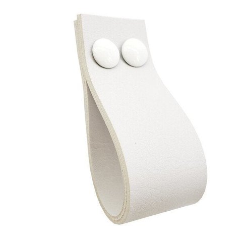 02 Puxadores DokoTwo 2 Parafusos - Textura de Couro Branco:Branco