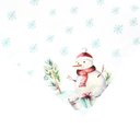 Ver imagem 4 de Kit 4 Guardanapos de Tecido Boneco de Neve Branco 40cmx40cm