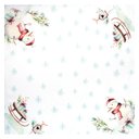 Ver imagem 1 de Kit 4 Guardanapos de Tecido Boneco de Neve Branco 40cmx40cm