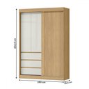 Ver imagem 4 de Guarda-roupa Solteiro Bagda 100% Mdf 3 Portas 3 Gavetas Castanho/off White - Mx Móveis