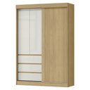 Ver imagem 2 de Guarda-roupa Solteiro Bagda 100% Mdf 3 Portas 3 Gavetas Castanho/off White - Mx Móveis