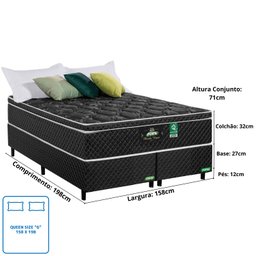 Cama Box Casal 158x198x71cm Pérola Negra Gazin Colchões Megasul - 5