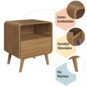 Ver imagem 7 de Mesa de Cabeceira com 1 Gaveta Curve Marrom