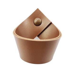 02 Puxadores Coxi Parafuso - Textura de Couro Marrom:Marrom