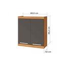 Ver imagem 3 de Armário Aéreo Cozinha Modulado Burguesa Premium C/ 2 Portas Freijó/branco - Nesher